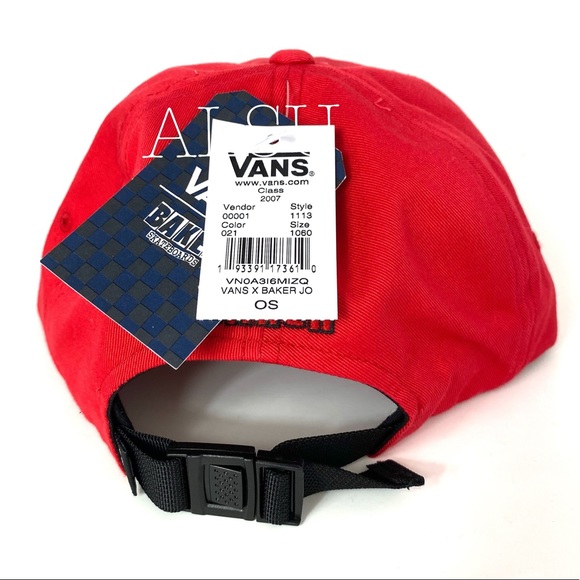 VANS x Baker Jockey Cotton SnapBack Red Unisex - Picture 3 of 7